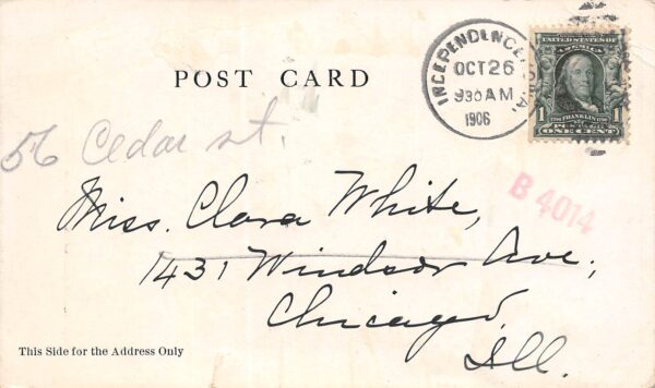 Independence Iowa The Mill Dam, Undivided Back, Vintage Postcard U17449 - Image 2