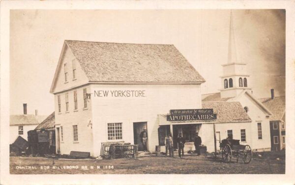 Hillsboro New Hampshire Apothecary Store Street Scene Real Photo PC AA81517