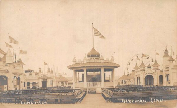 Hartford Connecticut Luna Park Band Stand Real Photo Postcard AA81523