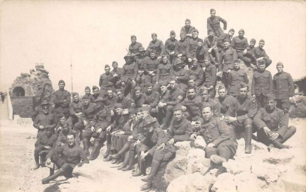 Biarritz France Soldiers Military on Beach Real Photo Vintage Postcard AA81526