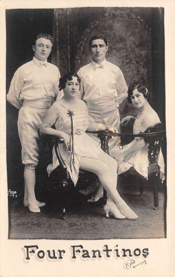 Four Fantinos Acrobatic Dance Troupe Circus Performers Real Photo PC AA81534