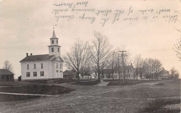 Whiting Vermont Congregational Church and Street Scene Real Photo PC AA81549
