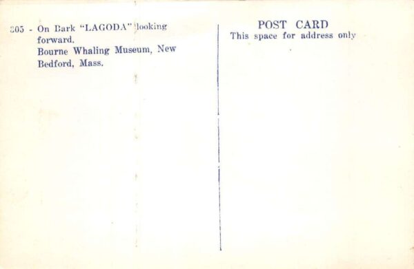 Bedford Massachusetts Bourne Whaling Museum on Bark Lagoda Real Photo PC AA81553 - Image 2