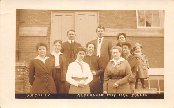 Alexander City High School Faculty Real Photo Vintage Postcard AA81560