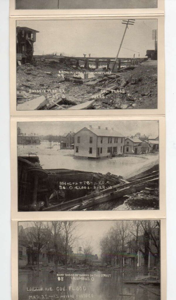 Columbus Ohio 1913 Flood Disaster Views Vintage Postcard Folder AA81566 - Image 4