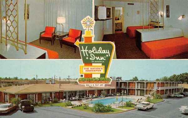 Montgomery Alabama Holiday Inn, Multi-View Chrome, Vintage Postcard U17486
