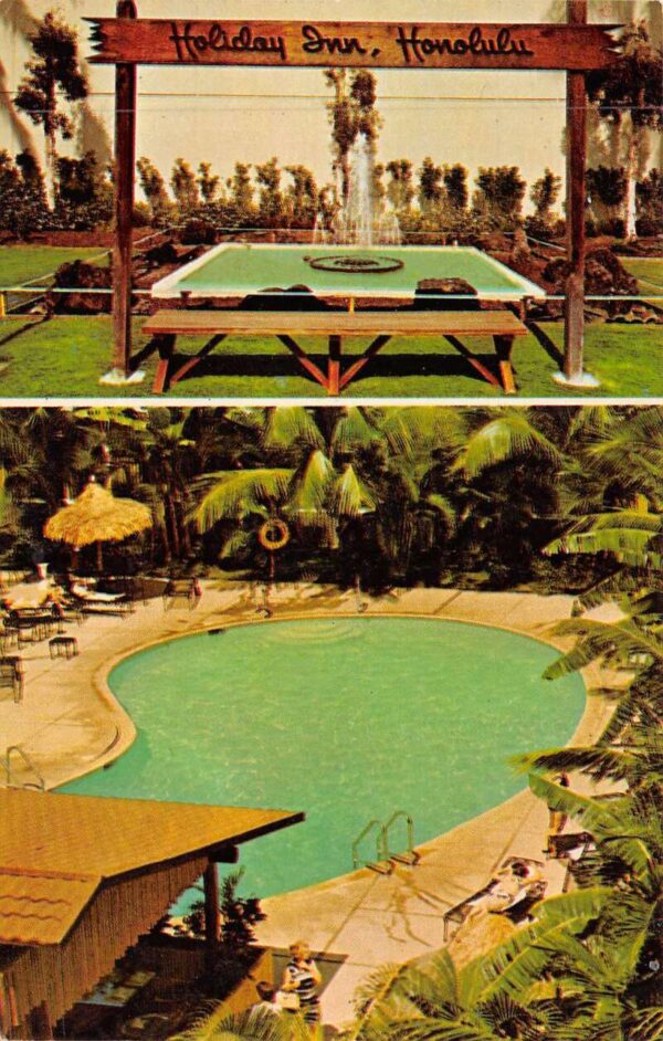 Honolulu Hawaii Holiday Inn, Multi-View Chrome, Vintage Postcard U17494