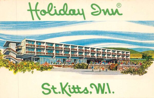 St. Kitts West Indies Liamuiga Holiday Inn, Chrome, Vintage Postcard U17501
