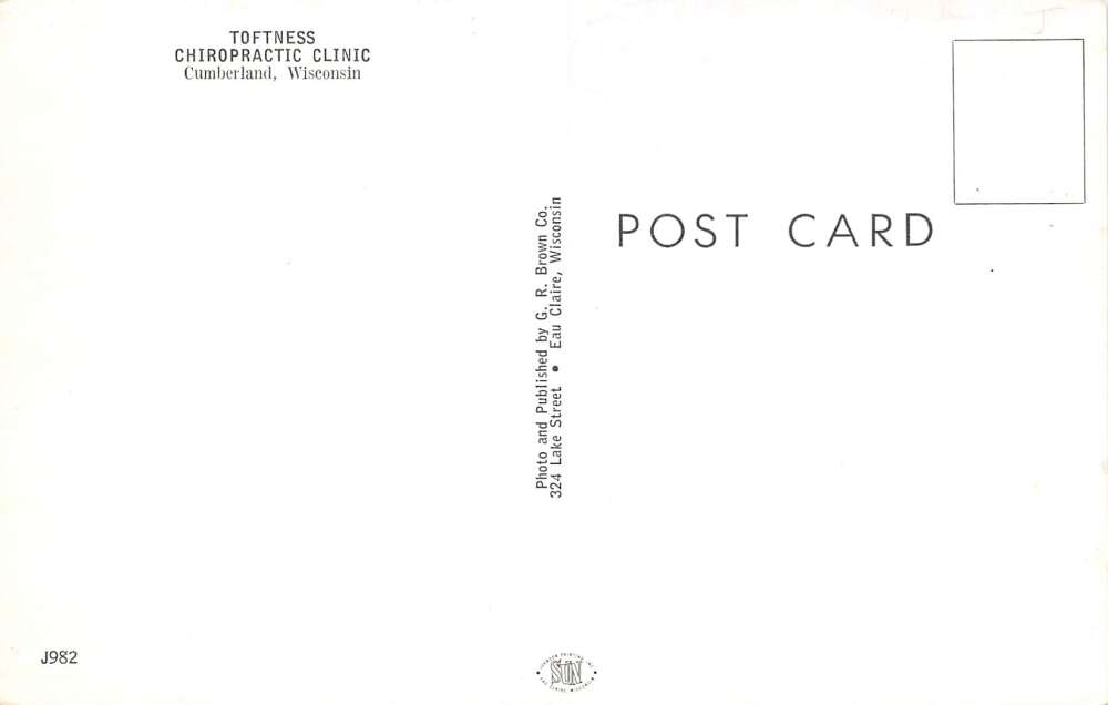 Cumberland Wisconsin Toftness Chiropractic Clinic, Chrome, Vintage PC U17509 - Image 2