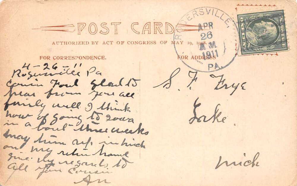 Rogersville Pennsylvania Birds Eye View Vintage Postcard AA81644 - Image 2