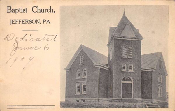 Jefferson Pennsylvania Baptist Church Vintage Postcard AA81646