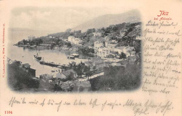 Ika Abbazia Croatia Harbor View Vintage Postcard AA81650