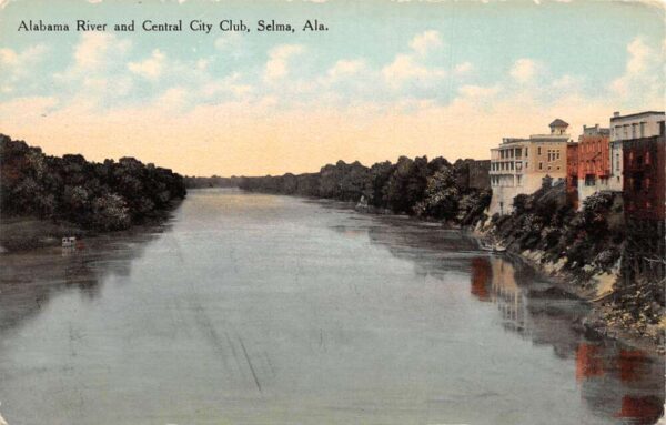 Selma Alabama Alabama River Central City Club Vintage Postcard AA81657