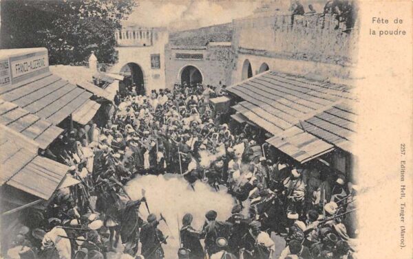 Tangier Morocco Fete de la Poudre Festival Scene Vintage Postcard AA81661