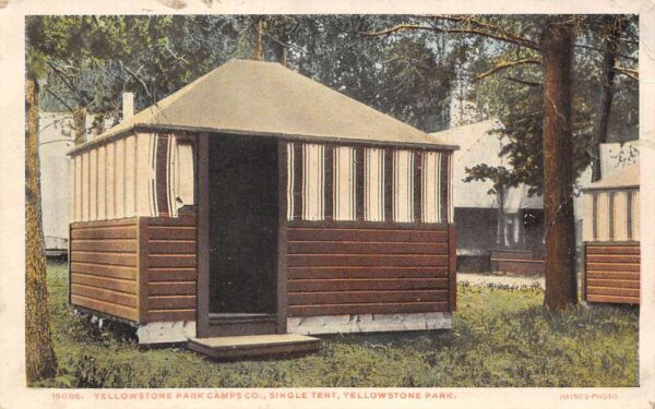 Livingston Montana Yellowstone Park Camps Co., Single Tent, Vintage PC U17572