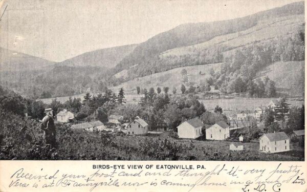 Eatonville Pennsylvania Bird's Eye View Of Town, Undivided Back, PC U17575