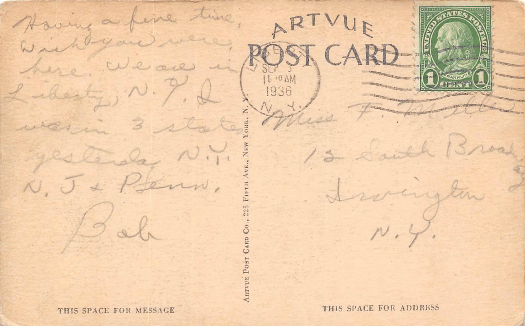 Tusten New York Bird's Eye View, Brooklyn Scout Camp, Vintage Postcard U19345 - Image 2