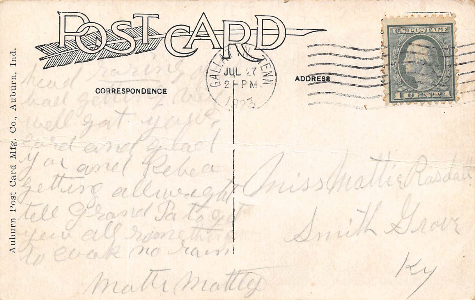 Red Boiling Springs Tennessee Cloyd Place, Sky Tinted Vintage Postcard U19346 - Image 2