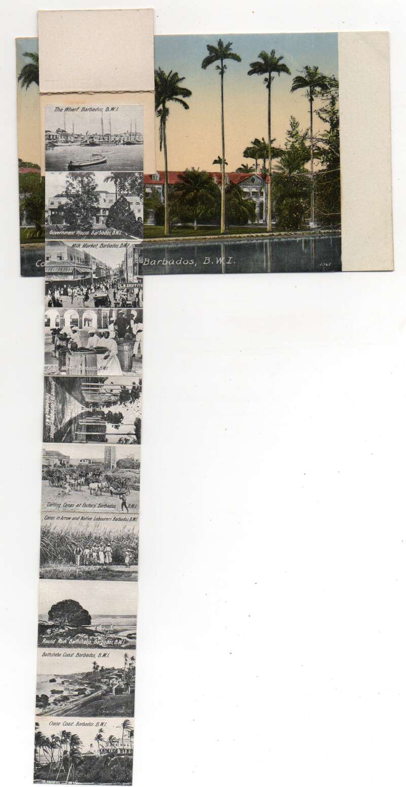 Barbadoas BWI Codrington College Fold Out Views Souvenir Postcard AA85349 - Image 2