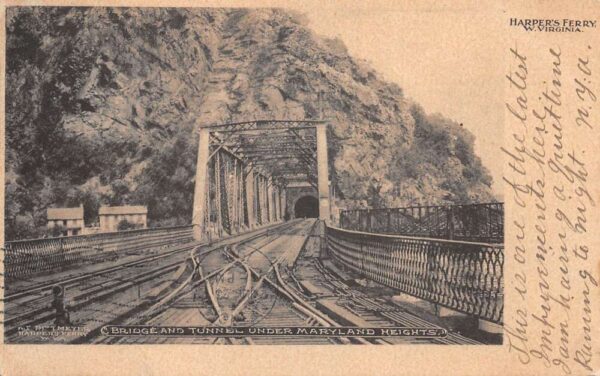 Harpers Ferry West Virginia Bridge and Tunnel under Maryland Heights PC AA85353
