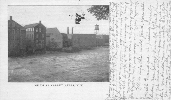 Valley Falls New York Mills Private Mail Vintage Postcard AA85395