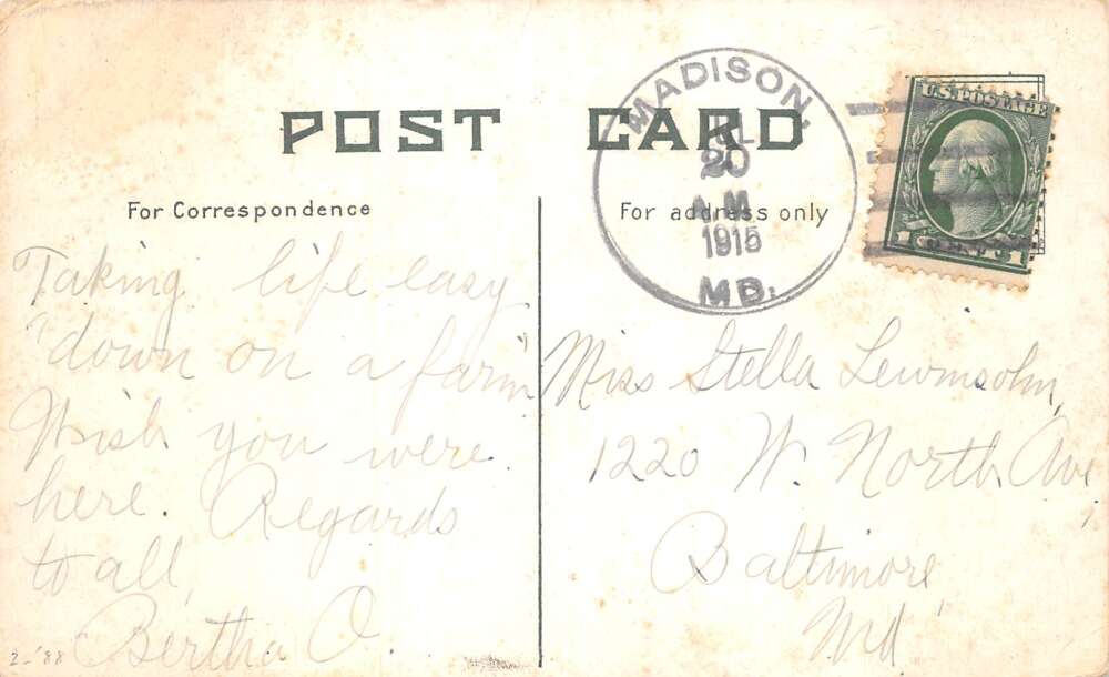 Madison Maryland Scenic View Bridge Vintage Postcard AA85418 - Image 2