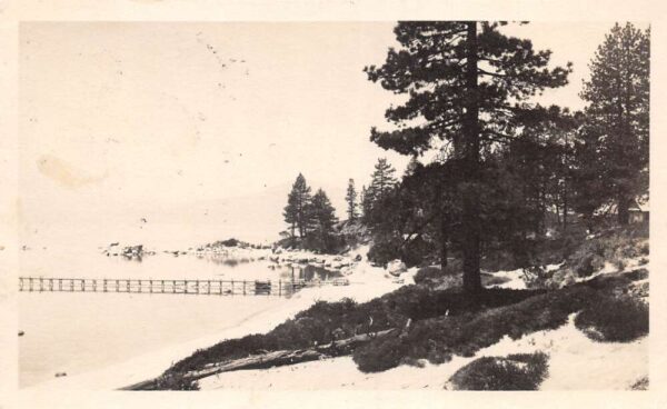 Blairsden California Beach Scene with Pier Real Photo Postcard AA85457