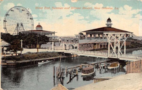 New Orleans Louisiana Summer Winter Resort Ferris Wheel Vintage Postcard AA85466