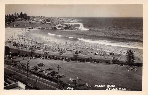 Sydney NSW Australia Coogee Beach Scenic View Real Photo Postcard AA85473