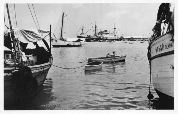 Oranjestad Aruba Schoenerhaven Harbor View Real Photo Postcard AA85478