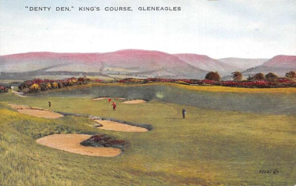 Gleneagles Scotland King's Golf Course Denty Den Vintage Postcard AA85480