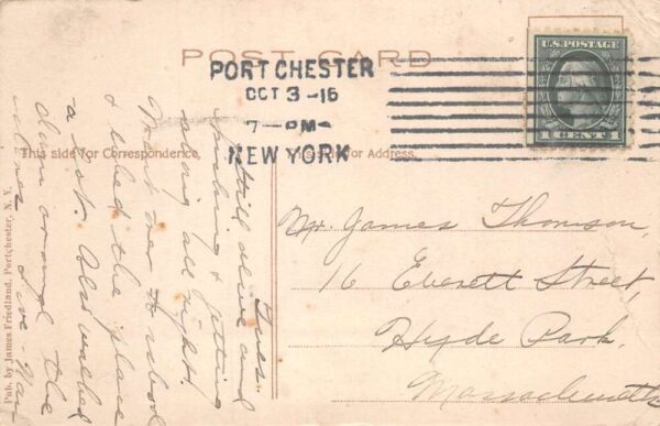 Port Chester New York Boat Arrival at Harbor Vintage Postcard AA85488 - Image 2