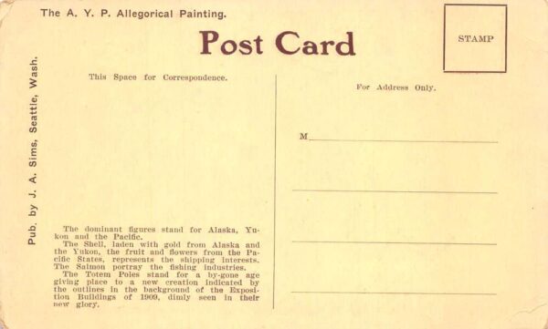 Alaska Yukon Pacific Allegorical Painting Muses Ladies Vintage Postcard AA85512 - Image 2