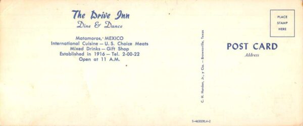 Matamoros Mexico The Drive Inn Extra Wide Vintage Postcard AA85522 - Image 2