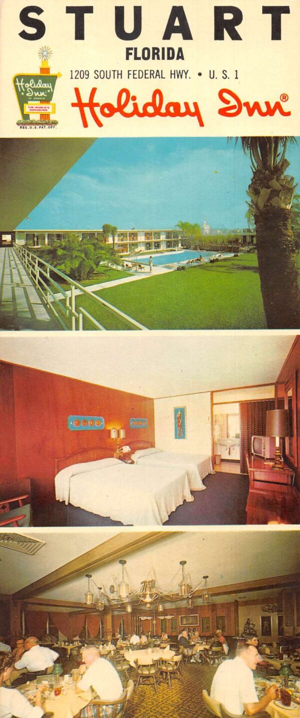 Stuart Florida Holiday Inn Multiview Extra Wide Vintage Postcard AA85529