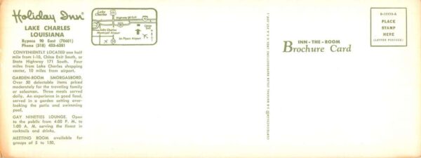 Lake Charles Louisiana Holiday Inn Multiview Extra Wide Vintage Postcard AA85543 - Image 2