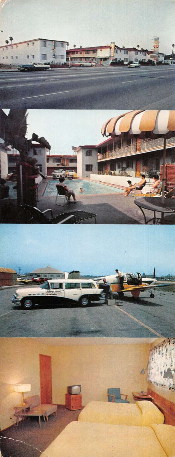 Inglewood California Walker Motel Extra Wide Vintage Postcard AA85547
