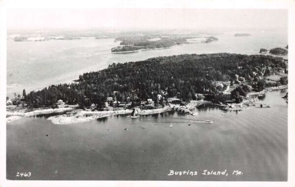 Bustin's Island Maine Aerial View, Real Photo, Vintage Postcard U19562