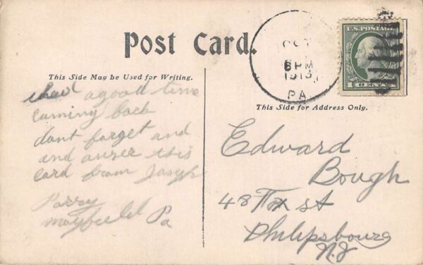 Jermyn Pennsylvania Sacred Heart Roman Catholic Church, Vintage Postcard U19563 - Image 2