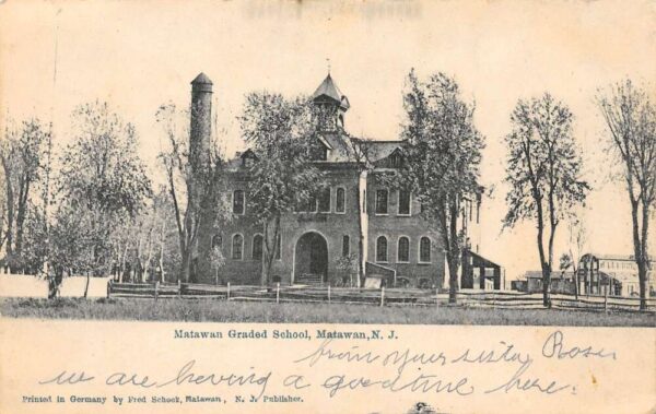 Matawan New Jersey Matawan Graded School, Undivided Back, Vintage PC U19565