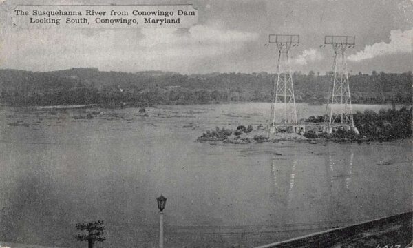 Conowingo Maryland Susquehanna River From Conowingo Dam, Vintage PC U19572