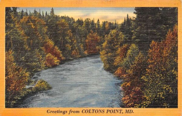Colton's Point Maryland Greetings From Colton's Pont, Color Linen, PC U19576