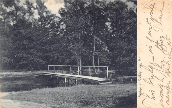 Valley Lee Maryland Bridge, B/W Lithograph, Vintage Postcard U19577