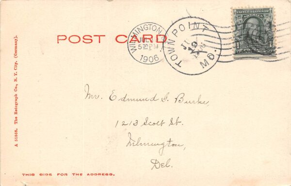 Chesapeake City Maryland National Bank, Rotograph Co., Vintage Postcard U19578 - Image 2