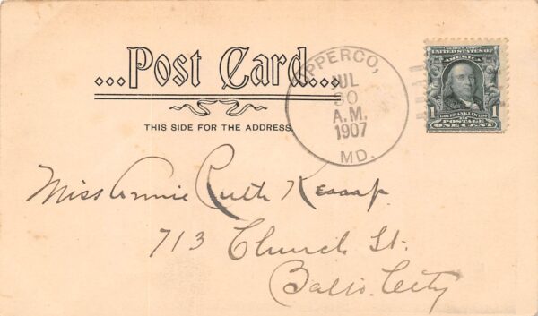 Arcadia Maryland St. Paul's Lutheran Church & Parsonage, Vintage PC U19581 - Image 2