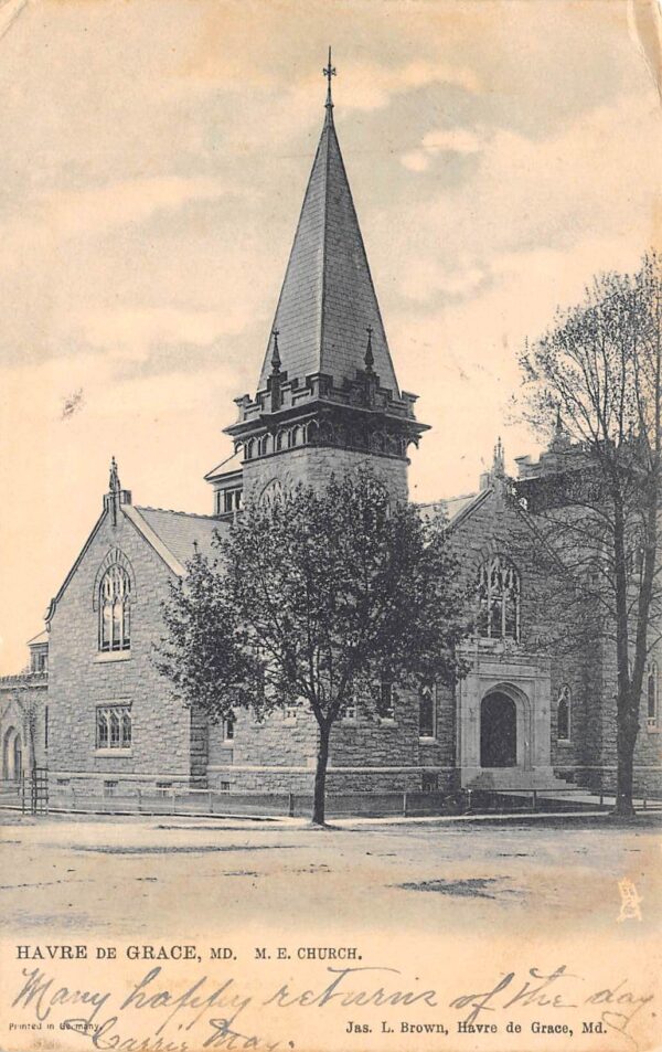 Havre De Grace Maryland Methodist Episcopal Church, Tuck Published, PC U19583