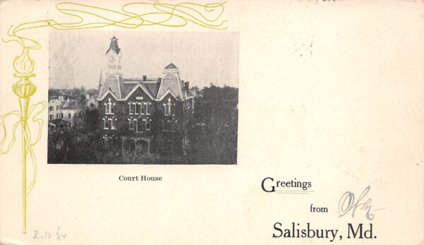 Salisbury Maryland Court House, Greetings From Salisbury, Vintage PC U19584