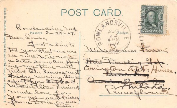 Port Deposit Maryland Gym Steps, Jacob Tome Institute, Vintage Postcard U19593 - Image 2