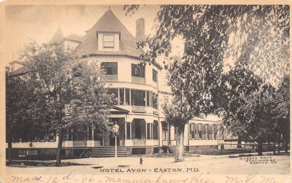 Easton Maryland Hotel Avon, Undivided Back, Vintage Postcard U19596