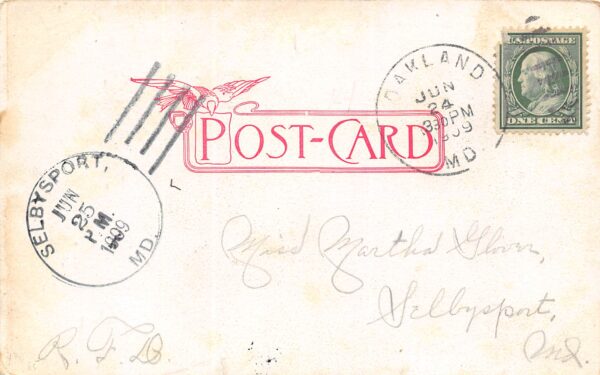 Mountain Lake Park Maryland Muddy Falls, Undivided Back, Vintage Postcard U19602 - Image 2